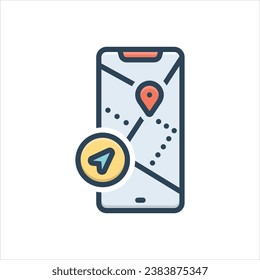 Vector colorful  illustration icon for navigation