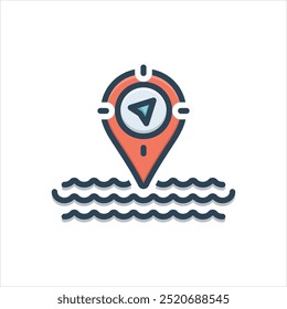 Vector colorful illustration icon for navigation