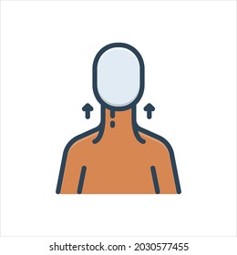 Icono de ilustración de color vectorial para cuello