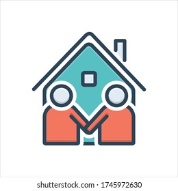 Vector colorful illustration icon for neighbor