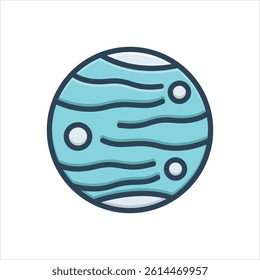 Vector colorful illustration icon for neptune