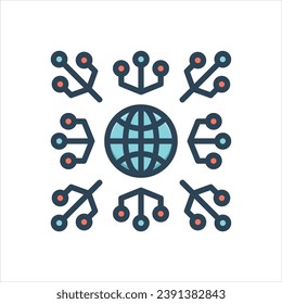 Vector colorful illustration icon for network