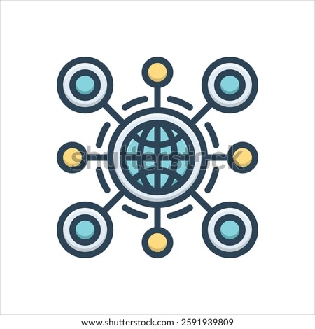Vector colorful illustration icon for network building