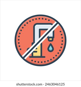 Vector colorful illustration icon for no water