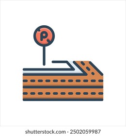 Vector colorful illustration icon for no parking