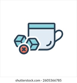 Vector colorful illustration icon for no sugar