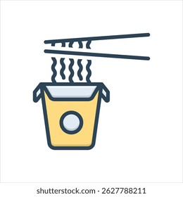 Vector colorful illustration icon for noodles