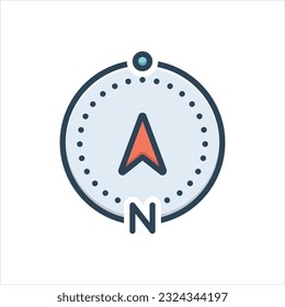 Vector colorful illustration icon for north