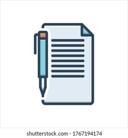 Icono de ilustración de color vectorial para nota
