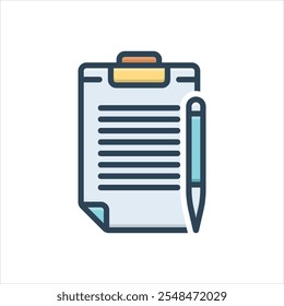 Ícone de ilustração colorida vetorial para nota