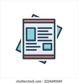 Vector colorful illustration icon for notes