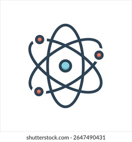 Ícone colorido de ilustração vetorial para química nuclear