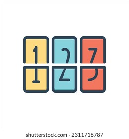 Vector colorful illustration icon for numerical
