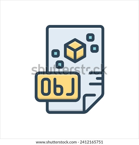 Vector colorful illustration icon for obj