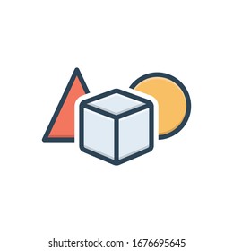 Vector colorful illustration icon for object