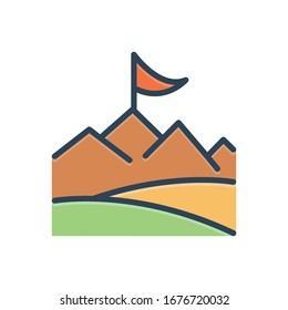 Vector colorful illustration icon for objective