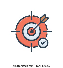 Icono de ilustración de color vectorial para objetivo