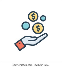 Vector colorful illustration icon for obtained