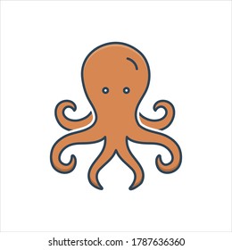 Vector colorful illustration icon for octopus