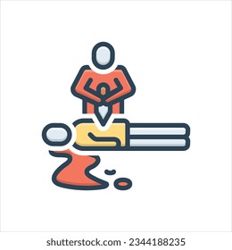 Vector colorful illustration icon for offense