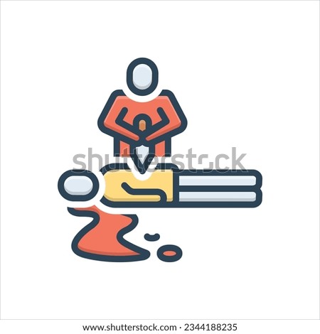 Vector colorful illustration icon for offense
