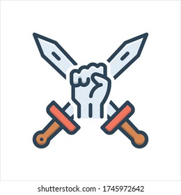 Vector colorful illustration icon for offensive