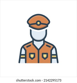 Vector colorful illustration icon for officers