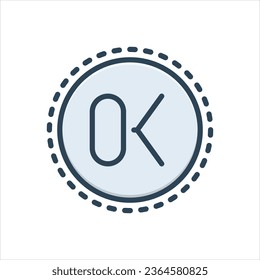 Vector colorful illustration icon for ok