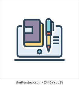 Vector colorful illustration icon for online book