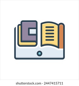 Vector colorful illustration icon for online book
