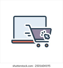 Vector colorful illustration icon for online shopping