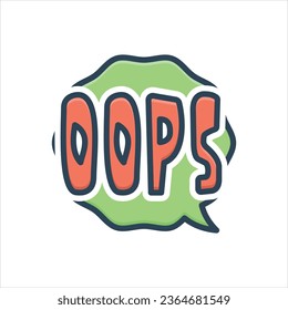 Icono de ilustración de color vectorial para oops