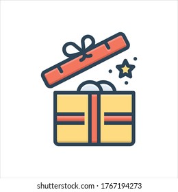 Vector colorful illustration icon for open