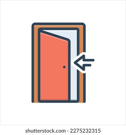 Vector colorful illustration icon for open