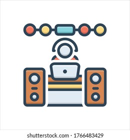 Icono de ilustración de color vectorial para operador