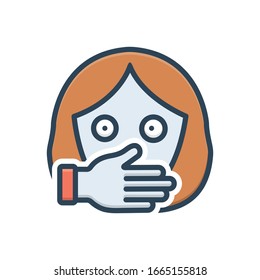 Vector colorful illustration icon for oppression