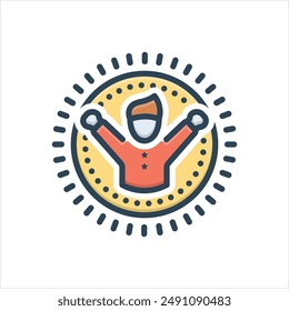 Vector colorful illustration icon for optimism