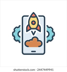 Vektorgrafik farbiges Illustrationssymbol zur Optimierung