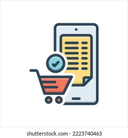 Icono de ilustración de color vectorial para pedidos