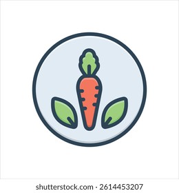Vector colorful illustration icon for organic food