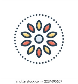 Vector colorful illustration icon for outlined