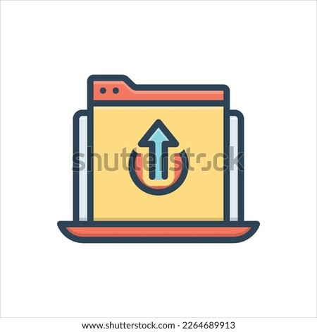 Vector colorful illustration icon for output