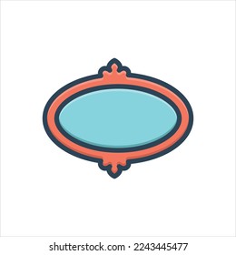 Vector colorful illustration icon for oval