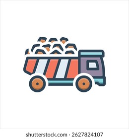 Vector colorful illustration icon for overburden