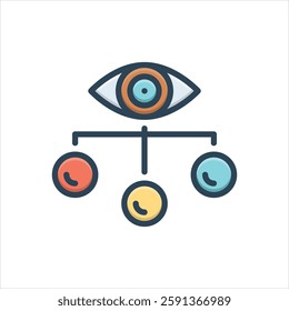Vector colorful illustration icon for overseeing
