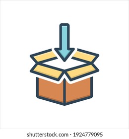 Icono de ilustración de color vectorial para el embalaje