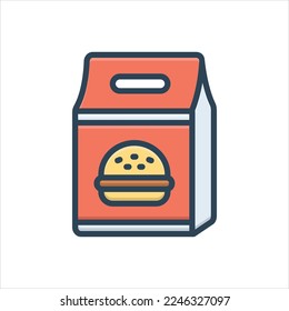 Vector colorful illustration icon for packed