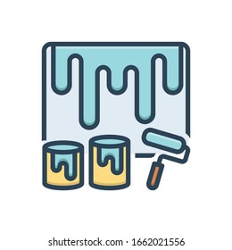 Vector colorful illustration icon for paint