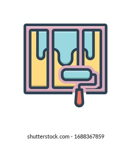 Vector colorful illustration icon for painting decoration