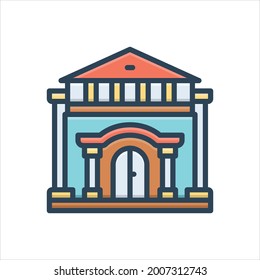 Vector colorful illustration icon for palace